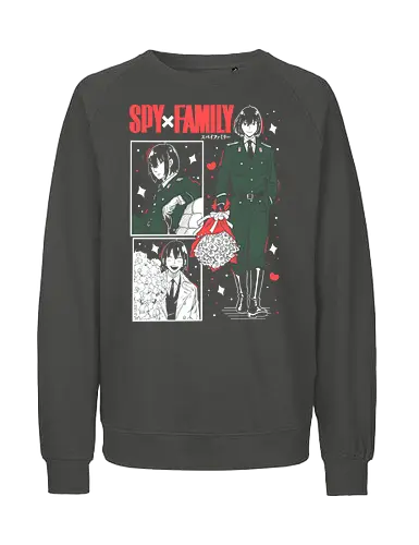 Yuri Briar - loid forger, yor forger, anya forger, black and white, manga style, anime trio, forger family, spy family sketch, Yuri Briar - Fairtrade Sweatshirt