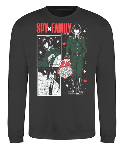 Yuri Briar - loid forger, yor forger, anya forger, black and white, manga style, anime trio, forger family, spy family sketch, Yuri Briar - Sweatshirt