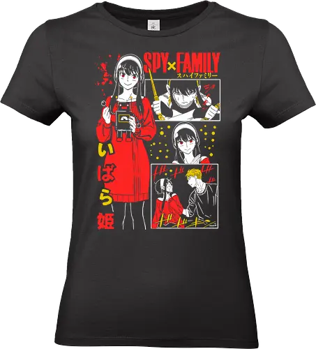 Yor Forger Ibarahime Red Dress - ibarahime, red outfit, manga panel, anime collage, spy family poster, yor action, anime art print - Standard T-Shirt (Frauen)