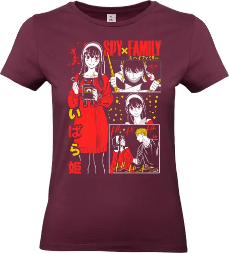 Yor Forger Ibarahime Red Dress - ibarahime, red outfit, manga panel, anime collage, spy family poster, yor action, anime art print - Standard T-Shirt (Frauen)