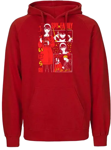 Yor Forger Ibarahime Red Dress - ibarahime, red outfit, manga panel, anime collage, spy family poster, yor action, anime art print - Fairtrade Hoodie