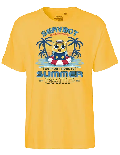 Servbot Summer Camp Vintage - Gaming, servbot, video game, gaming, gamer, survival horror, willamette parkview mall, Horror, biohazard, megaman, arcade, dead, rising, frank, west - Fairtrade T-Shirt