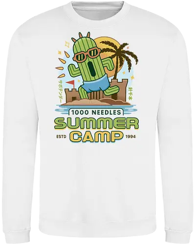 Cactus Summer Camp Vintage - cactilio, Kupo, summer, summer camp, video game, gaming, gamer, final, Kweh, tonberry, tomberi, fantasy - Sweatshirt