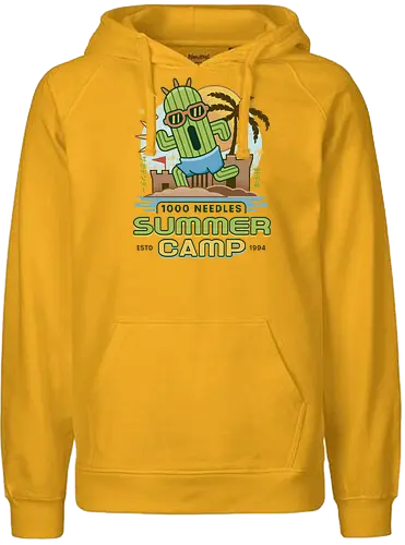 Cactus Summer Camp Vintage - cactilio, Kupo, summer, summer camp, video game, gaming, gamer, final, Kweh, tonberry, tomberi, fantasy - Fairtrade Hoodie