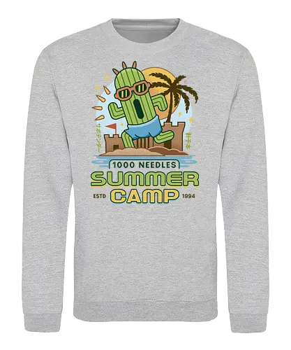 Cactus Summer Camp Vintage - cactilio, Kupo, summer, summer camp, video game, gaming, gamer, final, Kweh, tonberry, tomberi, fantasy - Sweatshirt
