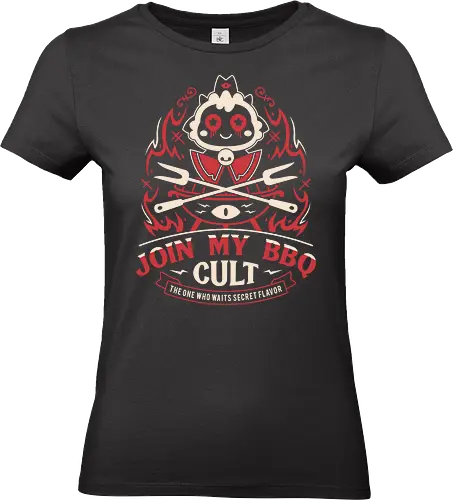 Join My Barbecue Cult - aesthetic, cute, kawaii, cool, funny, chibi, sweet, japan, japanese, game, video game, gaming, geek, nerd, otaku, anime, animal, Lamb, the lamb, lamb - Standard T-Shirt (Frauen)