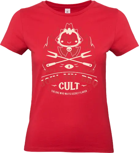 Join My Barbecue Cult - aesthetic, cute, kawaii, cool, funny, chibi, sweet, japan, japanese, game, video game, gaming, geek, nerd, otaku, anime, animal, Lamb, the lamb, lamb - Standard T-Shirt (Frauen)
