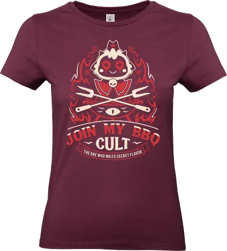 Join My Barbecue Cult - aesthetic, cute, kawaii, cool, funny, chibi, sweet, japan, japanese, game, video game, gaming, geek, nerd, otaku, anime, animal, Lamb, the lamb, lamb - Standard T-Shirt (Frauen)