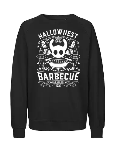 Hallownest Barbecue Emblem - Bug Knight, hallownest, the knight, hollow, knight, hornet, indie game, shade, gamer, gaming, video game, silksong, ramen, pale King, grub - Fairtrade Sweatshirt