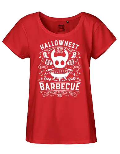 Hallownest Barbecue Emblem - Bug Knight, hallownest, the knight, hollow, knight, hornet, indie game, shade, gamer, gaming, video game, silksong, ramen, pale King, grub - Fairtrade Girl Shirt