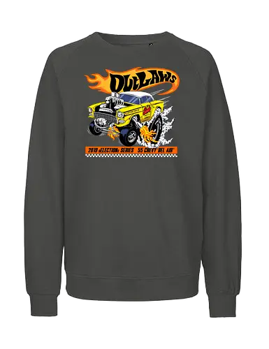 yellow speed  - wheels, vintagecar, carshow, classiccar, musclecar, authentic, otomotive, racing, speed - Fairtrade Sweatshirt
