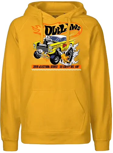 yellow speed  - wheels, vintagecar, carshow, classiccar, musclecar, authentic, otomotive, racing, speed - Fairtrade Hoodie