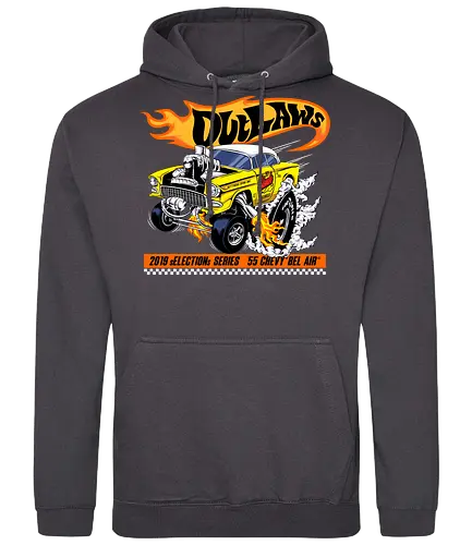 yellow speed  - wheels, vintagecar, carshow, classiccar, musclecar, authentic, otomotive, racing, speed - Standard Hoodie