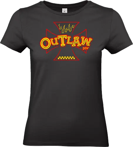 the outlaw - wheels, riding, rideforlive, rideordie, monster, ratfink, authentic, otomotive, racing, speed - Standard T-Shirt (Frauen)