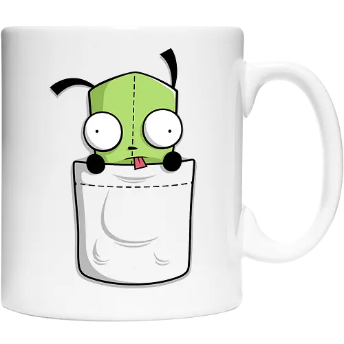 Grüner Roboter Taschenfreund - Cartoon Kunst