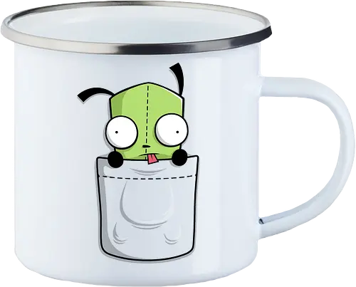 Grüner Roboter Taschenfreund - Cartoon Kunst