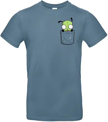 Grüner Roboter Taschenfreund - Cartoon Kunst - grüner Roboter Tasche Art, niedliches Cartoon Pocket Shirt, grüne Kreatur große Augen, Kult Cartoon Design, Pocket Shirt Kreatur, niedliches Roboter Shirt, alternative niedliche Art, 2000er Cartoon Nostalgie, niedliche grüne Kreatur, minimalistische Geek Mode, niedliches Pocket Shirt Design, große Augen Cartoon, alternative Kult Art, niedliches Geek Geschenk, Retro Cartoon Roboter, GIR, Jhonen Vasquez, Nickelodeon, GIR robô, cartoon cult, Invader Zim, geek fashion - Standard T-Shirt