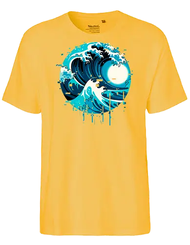 broken wave  - ocean, glitch, videogame, kanagawa, painting, surfing, beach, summer, vintage, classic - Fairtrade T-Shirt
