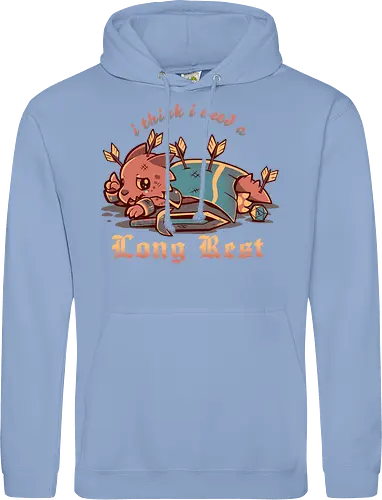 I Think I Need a Long Rest - Pen and Paper, kobold, long rest, dice, d1, dice roll, tabletop, cute, sad kobold, low hp, spell, fantasy, Fantasie, Kreatur, lange Ruhepause - Standard Hoodie
