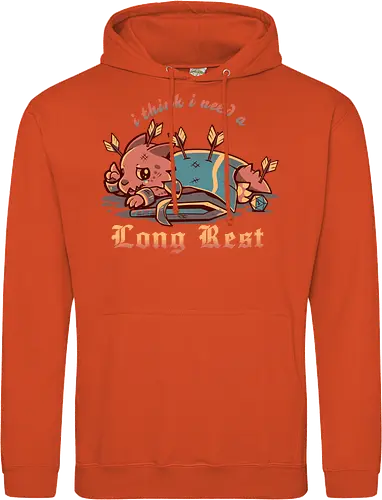 I Think I Need a Long Rest - Pen and Paper, kobold, long rest, dice, d1, dice roll, tabletop, cute, sad kobold, low hp, spell, fantasy, Fantasie, Kreatur, lange Ruhepause - Standard Hoodie