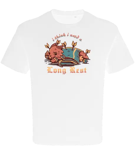 I Think I Need a Long Rest - Pen and Paper, kobold, long rest, dice, d1, dice roll, tabletop, cute, sad kobold, low hp, spell, fantasy, Fantasie, Kreatur, lange Ruhepause - Oversize T-Shirt