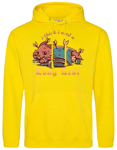 I Think I Need a Long Rest - Pen and Paper, kobold, long rest, dice, d1, dice roll, tabletop, cute, sad kobold, low hp, spell, fantasy, Fantasie, Kreatur, lange Ruhepause - Standard Hoodie