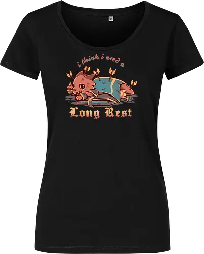 I Think I Need a Long Rest - Pen and Paper, kobold, long rest, dice, d1, dice roll, tabletop, cute, sad kobold, low hp, spell, fantasy, Fantasie, Kreatur, lange Ruhepause - Damen T-Shirt