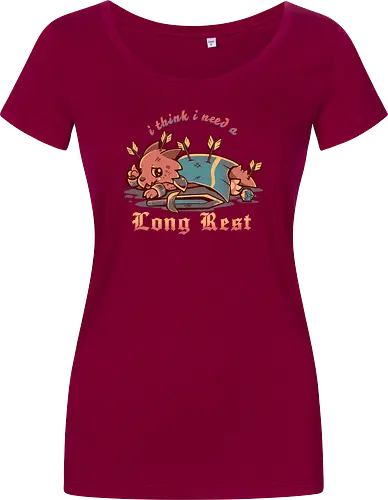 I Think I Need a Long Rest - Pen and Paper, kobold, long rest, dice, d1, dice roll, tabletop, cute, sad kobold, low hp, spell, fantasy, Fantasie, Kreatur, lange Ruhepause - Damen T-Shirt