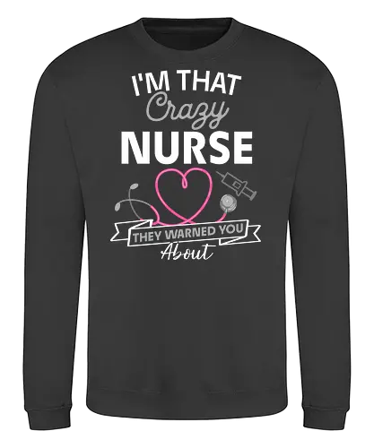 Ich Bin Die Verrückte Krankenschwester Vor Der Man Dich Gewarnt Hat Lustiges RN Pflege Design - Krankenschwester, Pflegekraft, RN, Registered Nurse, Pflege Humor, Lustige Krankenschwester, Krankenhaus, Krankenpflege, Pflegeberuf, Gesundheitswesen, Pflegepersonal, Klinik, Stationsalltag, Krankenschwester Geschenk, Medizin Humor, Arztpraxis, Pflege Team, Pflege Alltag, Examinierte Pflegekraft, Krankenhaus Humor, Kollegin Geschenk, Gesundheitsberuf, Pflege Motivation, Lustiger Spruch, Nurse Life, Pflege Lifestyle, Medizinisches Personal, Krankenschwester Spruch, Pflege Geschenkidee, Humorvolles Design - Sweatshirt