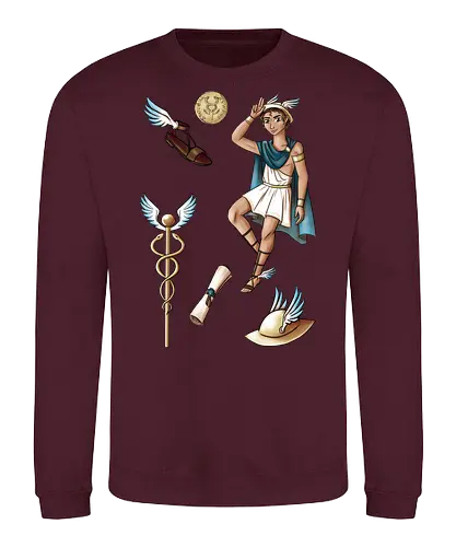 Hermes - hermes, gott, mythologie, caduceus, münze, sandale, flügel - Sweatshirt