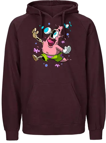 Verrückte rosa Sternenkreatur - Rosa Stern-Cartoon-Kunst, T-Shirt mit chaotischer Kreatur, lustiger Horror-Cartoon, Underground-Cartoon-Druck, verrückter Cartoon-Charakter, Cartoon-Shirt mit hervorquellenden Augen, dunkler Cartoon-Humor, explodierte Cartoon-Kunst, rosa Kreaturenchaos, lustige Geek-Mode, Retro-Underground-Cartoon, absurde Cartoon-Kunst, Pop-Art-T-Shirt mit Humor, Chaos-Cartoon-Shirt, alternative lustige Kunst - Fairtrade Hoodie