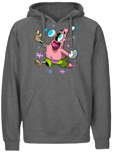 Verrückte rosa Sternenkreatur - Rosa Stern-Cartoon-Kunst, T-Shirt mit chaotischer Kreatur, lustiger Horror-Cartoon, Underground-Cartoon-Druck, verrückter Cartoon-Charakter, Cartoon-Shirt mit hervorquellenden Augen, dunkler Cartoon-Humor, explodierte Cartoon-Kunst, rosa Kreaturenchaos, lustige Geek-Mode, Retro-Underground-Cartoon, absurde Cartoon-Kunst, Pop-Art-T-Shirt mit Humor, Chaos-Cartoon-Shirt, alternative lustige Kunst - Fairtrade Hoodie