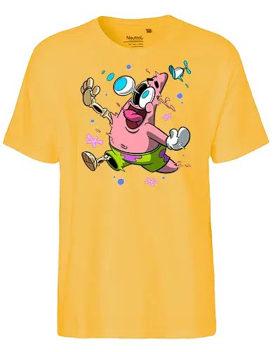 Verrückte rosa Sternenkreatur - Rosa Stern-Cartoon-Kunst, T-Shirt mit chaotischer Kreatur, lustiger Horror-Cartoon, Underground-Cartoon-Druck, verrückter Cartoon-Charakter, Cartoon-Shirt mit hervorquellenden Augen, dunkler Cartoon-Humor, explodierte Cartoon-Kunst, rosa Kreaturenchaos, lustige Geek-Mode, Retro-Underground-Cartoon, absurde Cartoon-Kunst, Pop-Art-T-Shirt mit Humor, Chaos-Cartoon-Shirt, alternative lustige Kunst - Fairtrade T-Shirt