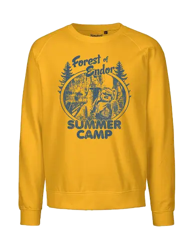 Retro-Wald-Sommercamp Bärenkrieger - Geek-Retro-Design, Nerd-Kultur-Shirt, Galaxie-Krieger-T-Shirt, Vintage-Popkultur, Retro-Sommercamp-Shirt, Waldkrieger-T-Shirt, Vintage-Camp-Abzeichen, Bären-Shirt, Sci-Fi-Wald-Shirt, Galaxie-Camp-Design, Retro-Abzeichen-T-Shirt, Pelzkrieger-Print, Weltraumwald-Shirt, Vintage-Sci-Fi-T-Shirt, Camp-Emblem-Shirt - Fairtrade Sweatshirt