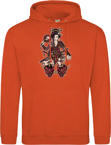 Oni Queen: The Irezumi Geisha Warrior - Japanese geisha shirt, Oni mask graphic tee, Irezumi tattoo apparel, Samurai warrior streetwear, Yakuza aesthetic clothing, Neo traditional tattoo design, Dark Japanese folklore, Edgy alternative fashion, Katana sword girl merch, Demon queen graphic - Standard Hoodie
