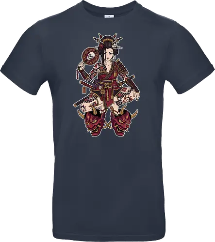 Oni Queen: The Irezumi Geisha Warrior - Japanese geisha shirt, Oni mask graphic tee, Irezumi tattoo apparel, Samurai warrior streetwear, Yakuza aesthetic clothing, Neo traditional tattoo design, Dark Japanese folklore, Edgy alternative fashion, Katana sword girl merch, Demon queen graphic - Standard T-Shirt