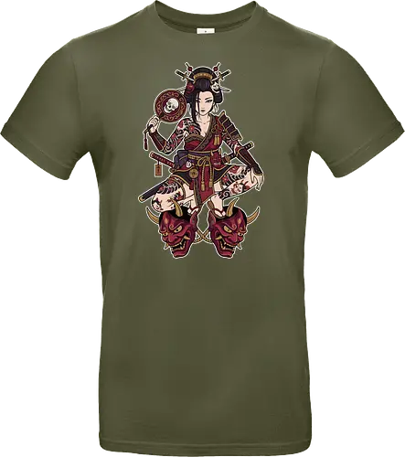 Oni Queen: The Irezumi Geisha Warrior - Japanese geisha shirt, Oni mask graphic tee, Irezumi tattoo apparel, Samurai warrior streetwear, Yakuza aesthetic clothing, Neo traditional tattoo design, Dark Japanese folklore, Edgy alternative fashion, Katana sword girl merch, Demon queen graphic - Standard T-Shirt