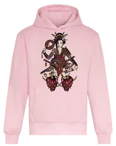 Oni Queen: The Irezumi Geisha Warrior - Japanese geisha shirt, Oni mask graphic tee, Irezumi tattoo apparel, Samurai warrior streetwear, Yakuza aesthetic clothing, Neo traditional tattoo design, Dark Japanese folklore, Edgy alternative fashion, Katana sword girl merch, Demon queen graphic - Heavyweight Hoodie