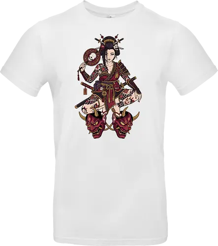 Oni Queen: The Irezumi Geisha Warrior - Japanese geisha shirt, Oni mask graphic tee, Irezumi tattoo apparel, Samurai warrior streetwear, Yakuza aesthetic clothing, Neo traditional tattoo design, Dark Japanese folklore, Edgy alternative fashion, Katana sword girl merch, Demon queen graphic - Standard T-Shirt