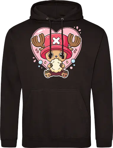 Sweet Shock: Chopper's Cotton Candy Love - Chopper cotton candy shirt, One Piece graphic tee, kawaii anime apparel, Straw Hat pirate merch, pastel otaku streetwear, cute reindeer anime design, funny anime face clothing, pink heart anime shirt, sweet aesthetic manga tee, Tony Tony Chopper merchandise - Standard Hoodie