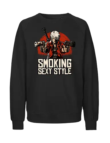 Devil Hunter Western - Video Game, Game, Adventure, Fantasy, Demon, Demons, Demon Hunter, Hack And Slash, Nerd, Geek, Devil, Games, Rpg, Smoking, Sexy, Style, Stylish, Western, Video Games, Classic - Fairtrade Sweatshirt