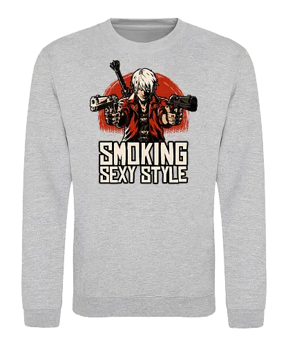 Devil Hunter Western - Video Game, Game, Adventure, Fantasy, Demon, Demons, Demon Hunter, Hack And Slash, Nerd, Geek, Devil, Games, Rpg, Smoking, Sexy, Style, Stylish, Western, Video Games, Classic - Sweatshirt