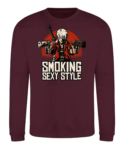 Devil Hunter Western - Video Game, Game, Adventure, Fantasy, Demon, Demons, Demon Hunter, Hack And Slash, Nerd, Geek, Devil, Games, Rpg, Smoking, Sexy, Style, Stylish, Western, Video Games, Classic - Sweatshirt