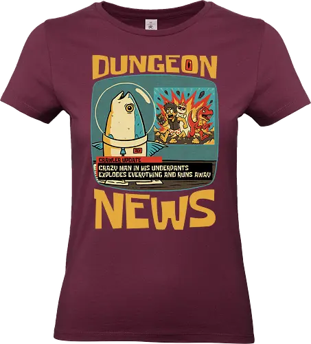 Dungeon Crawler Fish News - Nerd, Geek, Fantasy, Adventure, Rpg, Book, Books, Bookworm, Science Fantasy, Science Fiction, Scifi, Cat, Pet, Donut, Funny, Post-apocalyptic, Apocalypse, Post Apocalyptic, Apocalyptic Cats, Post-apocalypse, Sponge, Newspaper, News, News Anchor, Breaknews, Crawler, Dinosaur, Velociraptor, Fish, Tv Show, Animation, Classic Animation, Vintage Animations, Classic, Animated Series, Animated - Standard T-Shirt (Frauen)