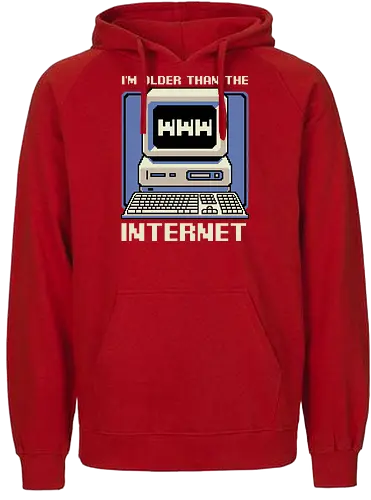 Older Than The Internet  - love, retro, vintage, pixel art, joke, fun, funny, old, cool, computer, pc, internet, memes, meme - Fairtrade Hoodie