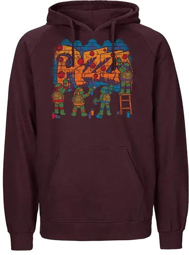 Pizza Turtle Graffiti - Vintage Movie Comic - turtle, ninja, tv show, classic, animation, vintage, comics, movie, retro, martial art, fast food, pizza, graffiti - Fairtrade Hoodie