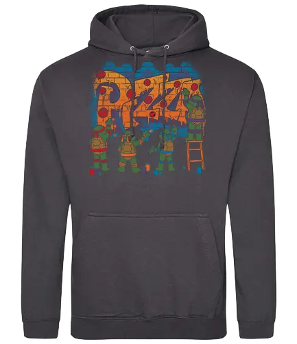 Pizza Turtle Graffiti - Vintage Movie Comic - turtle, ninja, tv show, classic, animation, vintage, comics, movie, retro, martial art, fast food, pizza, graffiti - Standard Hoodie