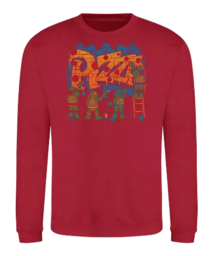 Pizza Turtle Graffiti - Vintage Movie Comic - turtle, ninja, tv show, classic, animation, vintage, comics, movie, retro, martial art, fast food, pizza, graffiti - Sweatshirt