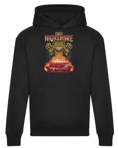 LUSTIGE PARODIE AUF EINEN KATZEN-HORRORFILM - Katze, lustige Katze, Horror, Parodie, Couch, Albtraum, Monster, Haustier, getigerte Katze, Humor, Retro, Filmplakat, Krallen, Halloween - Heavyweight Hoodie