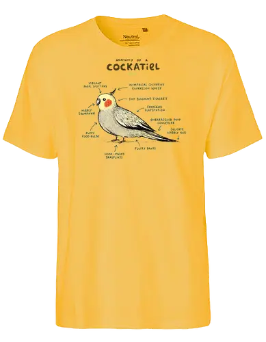 Nymphensittich Anatomie - Lustiger Pet-Liebhaber-Guide - Nymphensittich T-Shirt, Vogelanatomie, Haustier-Mode, lustiges Shirt, Popkultur, Fun-T-Shirt, Geschenk für Tierfreunde, Vogelliebhaber, Freizeitmode, kreatives T-Shirt, süßer Nymphensittich, Geek-Style, bequeme Kleidung, illustriertes T-Shirt, Haustierwelt - Fairtrade T-Shirt